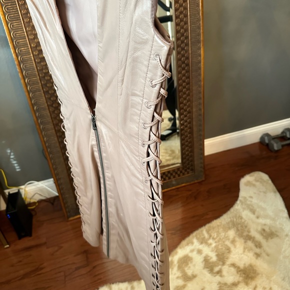 NWOT Mackage Faux Leather Lace Up Dress - Picture 3 of 11